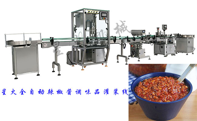 星火全自動辣椒醬調(diào)味品灌裝線展示圖